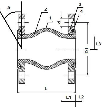 Чертеж Компенсатор (гибкая вставка) ABRA-EJF-10 Ду150 Ру10 EPDM фланцевый