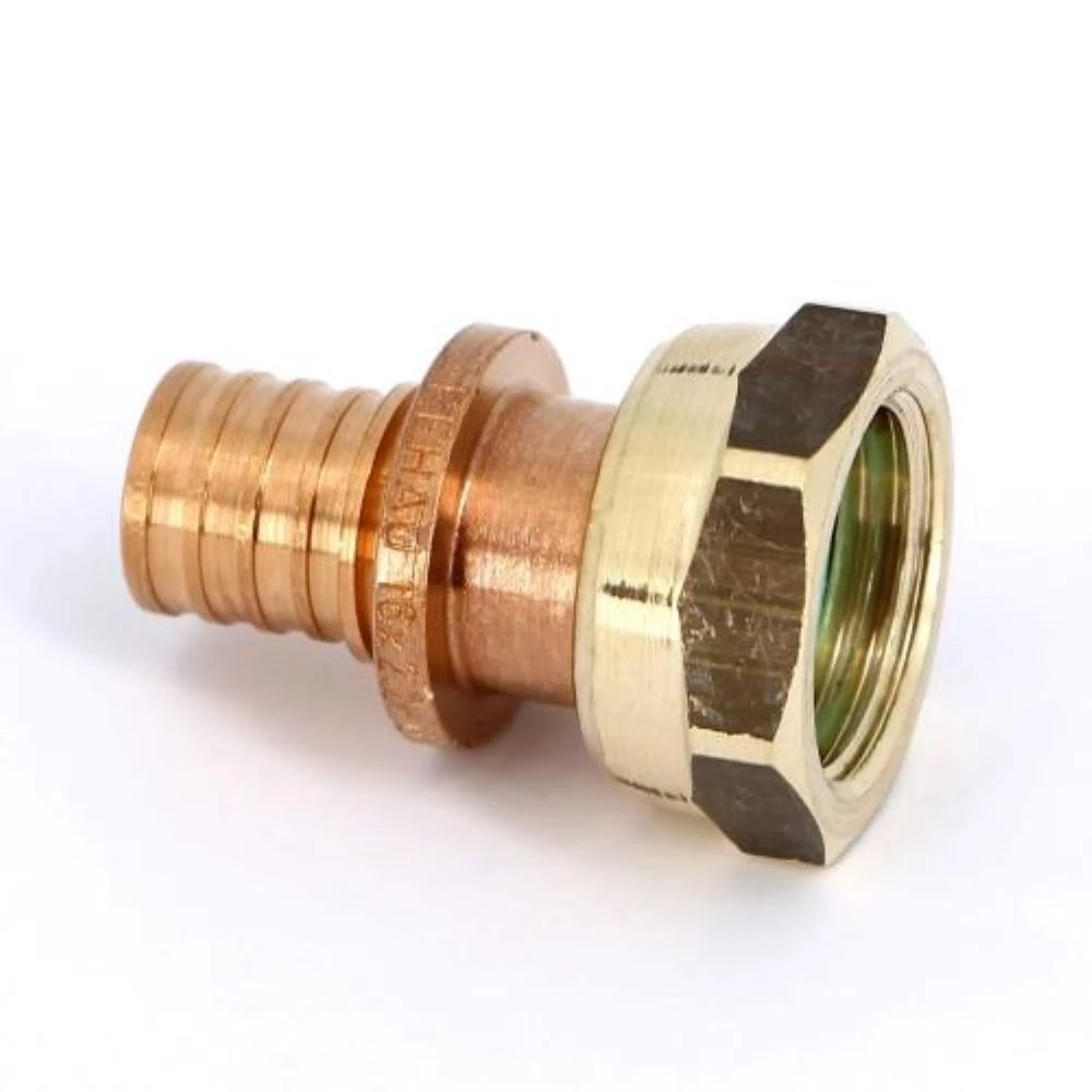 Переходник аксиальный РЕХАУ Rautitan RX+ Дн32хG 1 1/4″ Ру10 для труб из сшитого полиэтилена с накидной гайкой, корпус- бронза 14563423001