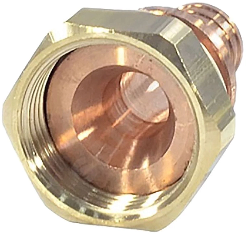 Переходник аксиальный РЕХАУ Rautitan RX+ Дн32хG 1 1/4″ Ру10 для труб из сшитого полиэтилена с накидной гайкой, корпус- бронза 14563423001