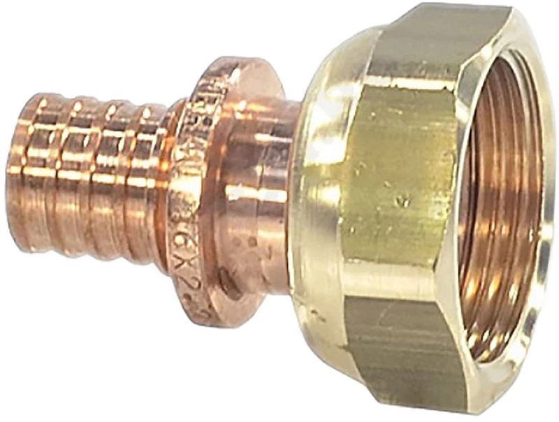 Переходник аксиальный РЕХАУ Rautitan RX+ Дн32хG 1 1/4″ Ру10 для труб из сшитого полиэтилена с накидной гайкой, корпус- бронза 14563423001