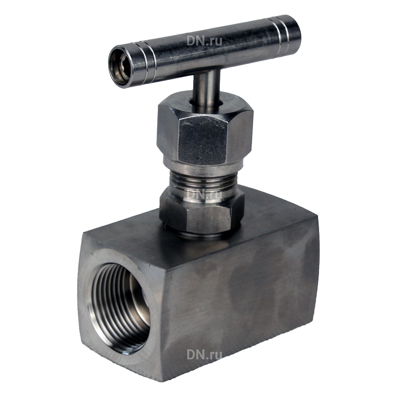 Клапан игольчатый VN3131M-T-Ht 3/4″ Ду20 Ру400 резьбовой, корпус - нержавеющая сталь 304, уплотнение - металл, с Т-образной рукояткой